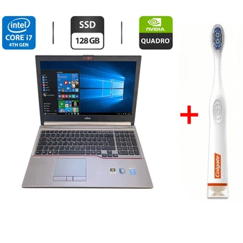 Мобильная рабочая станция Б-класс Fujitsu Celsius H730 / 15.6" (1920x1080) TN / Intel Core i7-4900MQ (4 (8) ядра по 2.8 - 3.8 GHz) / 16 GB DDR3 / 128 GB SSD / nVidia Quadro K2100M, 2 GB GDDR5, 128-bit / WebCam б/у + Подарок Умная зубная щетка Colgate