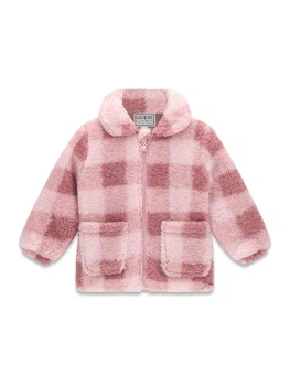 Плюшева куртка GUESS, арт. K6YL06W2624 L60U, клітинка, 4 роки, 102 см