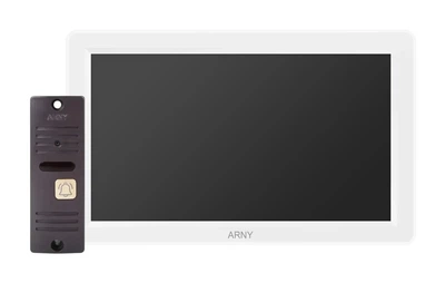 Комплект видеодомофона мультиформатный ARNY AVD-7012FHD (AVD-712FHD 2Мп 7'' IPS + AVP-05 2Мп 74°) White + Brown