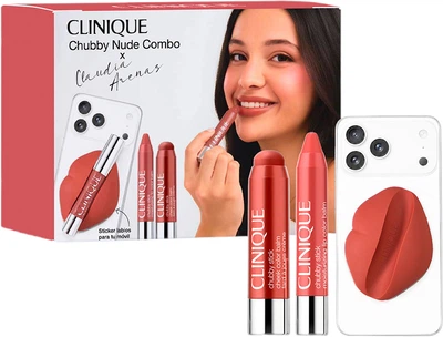Zestaw Clinique Chubby Stick Nude Claudia Arenas Uchwyt na balsam 1 szt + Balsam do policzków 6 g + Balsam do ust 3 g (192333360903)