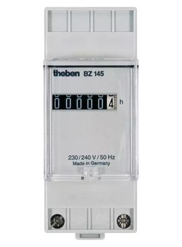 Счетчик моточасов BZ 145 на DIN-рейку диапазон отсчета 99999,99 г с индикатором 34х45 мм (th 1450000) Theben