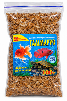 Корм для рыб, черепах и других животных «Жизнь» Гаммарус — 100 г