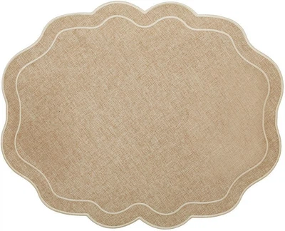 Плейсматы тканевые сервировочные Linen Wave 6 шт 40х50 см бежево-коричневые