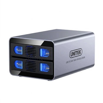 Корпус для SSD UNITEK, 2 відсіки, алюмінієвий, USB 3.0-SATA