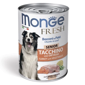 Консервированный корм Monge Dog FRESH – консервированный корм со свининой для взрослых собак всех пород (кусочки в паштете) 400 г (70014489)