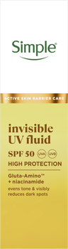 УФ-флюид Simple с высокой защитой SPF 50 Невидимый 40 мл (8720181991172)