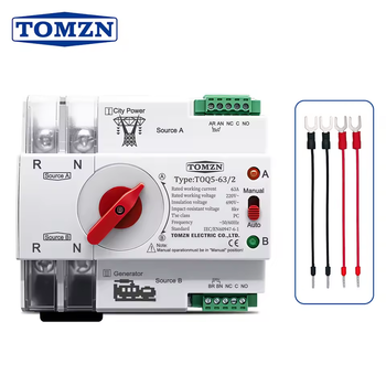 Автоматичний перемикач введення резерву TOMZEN TOQ5-63/2 63A 2P (АВР) 1-фаза