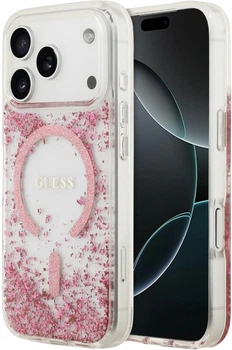 Чохол для смартфона Guess Resin Bottom Glitter MagSafe для Apple iPhone 18 Pro / Apple iPhone 17 Pro Pink (3666339673598)