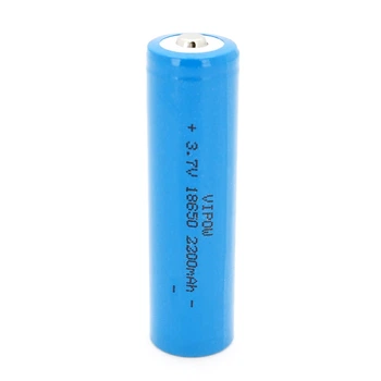 Аккумулятор 18650 Li-Ion Vipow ICR18650 TipTop, 2200mAh, 3.7V, Blue Q50/500