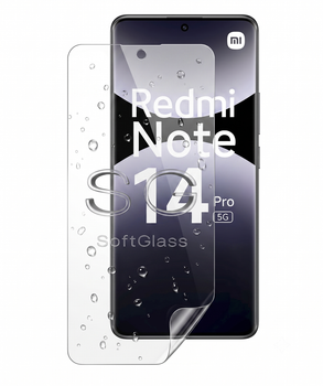 Пленка для Xiaomi Redmi Note 14 Pro 5G на экран износоустойчивая полиуретановая SoftGlass