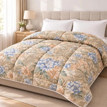 Ковдра PERYNKA вовняна BLOOM COLOR 200 х 220 з кантом