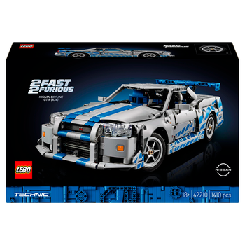 Конструктор LEGO Technic Двойной форсаж Nissan Skyline GT-R (R34) 1410 деталей (42210)