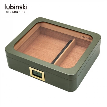 Х'юмідор для 20 сигар Lubinski Green зі скляною кришкою