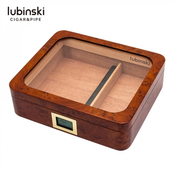 Х'юмідор для 20 сигар Lubinski Brown зі скляною кришкою