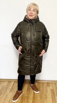 Демісезонне пальто плащ Lady Prestige П93 56 хакі