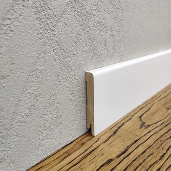 Плінтус MDF Kluchuk Прямий RAL 9003 80х12х2500 Білий (MDF M-80)