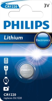 Батарейка Philips CR1220 BLI 1 Lithium (4895229106109)