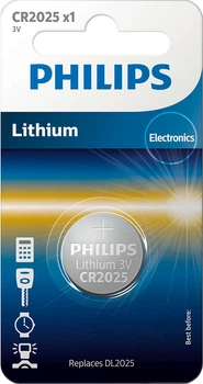 Батарейка Philips CR 2025 BLI 1 Lithium 1 шт. (4895229106178)