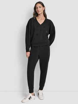 Спортивный костюм на флисе женский Donna Karan NY (DKNY) 792762521 L Черный (1162748626)