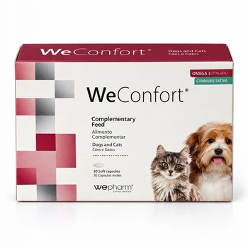 Кормовая добавка WeConfort® Softgel Capsules для собак и кошек для поддержки при хронической боли, 30 мягких капсул по 860 мг, WePharm (5600757920801)