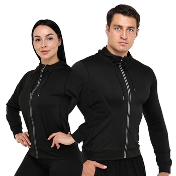 Кофта спортивна на блискавці з капюшоном Lingo LD-1007 (поліестер, розмір 2XL, чорний)