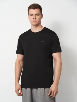 Футболка хлопковая длинная мужская Emporio Armani 11763 2XL Черная (smt2000000047515)
