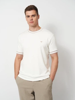 Футболка хлопковая длинная мужская Emporio Armani 11761 2XL Молочная (smt2000000047416)
