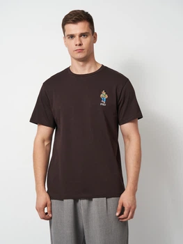 Футболка бавовняна довга чоловіча Polo Ralph Lauren 11776 2XL Коричнева (smt2000000048253)