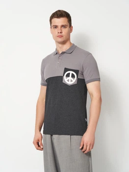 Поло довге чоловіче Love Moschino 9651 M Сіре (smt2000000052632)