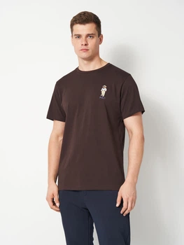 Футболка бавовняна довга чоловіча Polo Ralph Lauren 11774 2XL Коричнева (smt2000000048154)