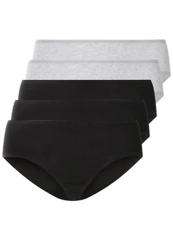 Трусики женские 5шт. хлопковые Esmara р.3XL черный,серый