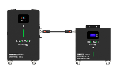 Комплект PRO 10.24 кВт⋅г / Зарядная станция HATCAT «Все в одном» 4200 Вт 5.12 кВт⋅г + Дополнительная батарея HATCAT 5.12 кВт⋅г LiFePO4