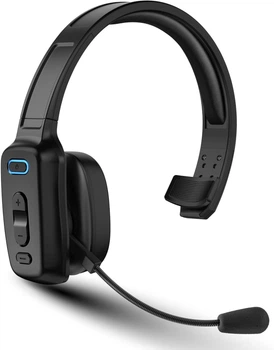 Беспроводная гарнитура LEAYU Bluetooth 5.2 с микрофоном и шумопоглощением (Черный)