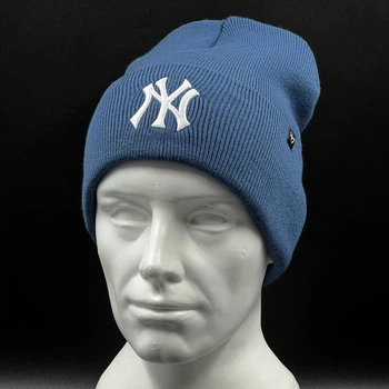 Зимняя синяя шапка 47 brand New York Yankees B-HYMKR17ACE-TB
