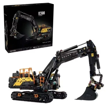 Конструктор Экскаватор Volvo EC500 Hybrid для мальчиков совместимый Подъемный кран строительный