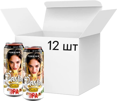 Упаковка пива Forever Pasta Italian IPA светлое нефильтрованное 6% 0.5 л х 12 шт (14820183003680)