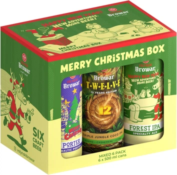 Подарочный набор пива Волынский Бровар Kalea Merry Christmas Box 0.5 л х 6 шт (4820183002549_NY)