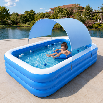 Надувний сімейний басейн BS-07 синій/білий 250x140x52 см ПВХ
