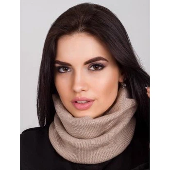 Снуд женский из хлопка теплый зимний баф в мелкий рубчик Caskona THEO BUFF Универсальный крем