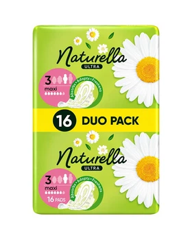 Прокладки гигиенические женские Naturella Ultra Maxi с крылышками ароматизированные с ароматом ромашки для месячных 16 шт (8001090586032)