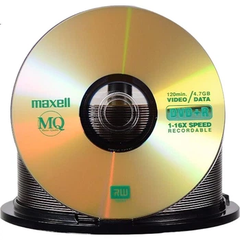 DVD+R диски Maxell, записываемые диски, чистые диски, скорость 16x, 4,7 ГБ, серия Office, диски Business Gold тайваньского производства, оптовая упаковка из 50 штук.