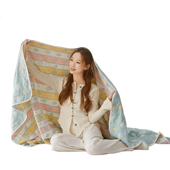 Тришарова марлева ковдра Hengyuanxiang з чистої бавовни, літня прохолодна дитяча ковдра, плед, ковдра для сну, шаль для однієї людини, 120×150 см