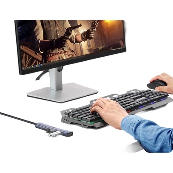 USB-концентратор UGREEN 2.0 из алюминиевого сплава, 4-портовый док-станция расширения, многопортовый адаптер для ноутбуков и настольных компьютеров, внешний кабель-конвертер для клавиатуры и мыши.