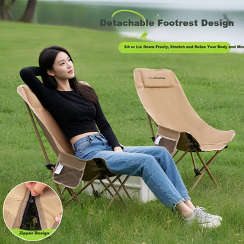 WhitePeak Вуличне розкладне крісло для сну Портативне крісло Moon Крісло подвійного використання Кемпінгове крісло-реклайнер Офісне крісло-біжнє крісло