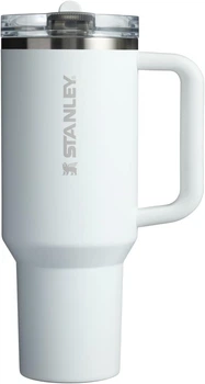 Термокухоль із трубочкою Stanley Quencher ProTour Flip Straw 1,18 л Frost з подвійною вакуумною ізоляцією, з нержавіючої сталі, білий