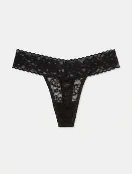 Жіночі мереживні трусики-стрінги Primark Cares XL (EUR 46-48) чорний Т-1115/69