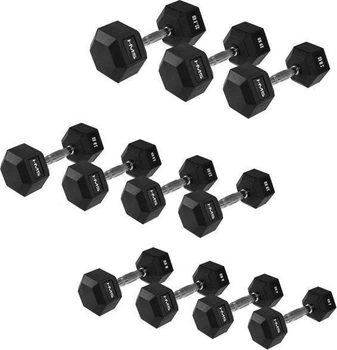 Гантелі шестигранні HMS Hex Pro 2 х 2-22,5 кг