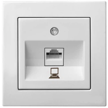 Розетка комп'ютерна Liregus Epsilon RJ45 кат. 6A Біла (4770025869758)