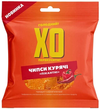 Чипси курячі МХП ХО Dry Chicken Hot Сиров'ялені 45 г (38550) (4823116838550)