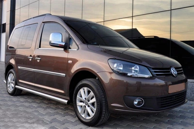 Бічні труби BB001 (2 шт., нерж) d60, Стандартна база для Volkswagen Caddy 2004-2010 рр